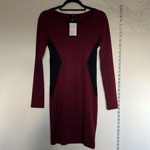 NWT H&M burgundy long sleeve with black side panels